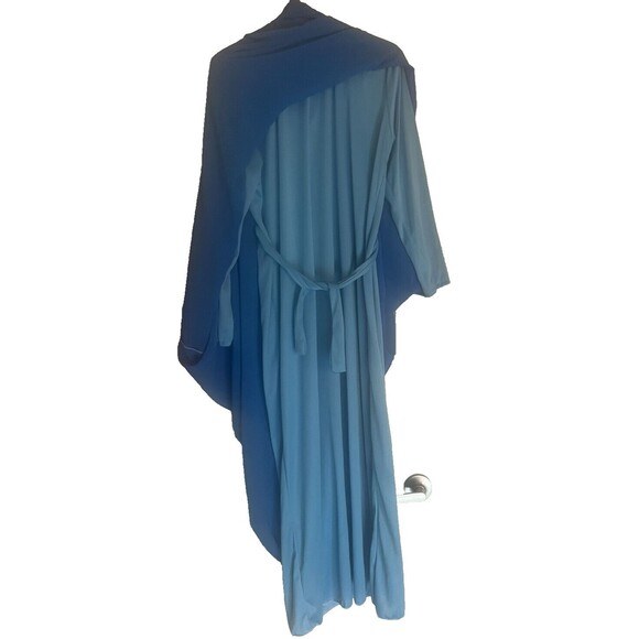 Kaftan Egyptian‎ Blue Caftan Dress Sequins Lined Interior Tie Abaya Fairy XL - Picture 4 of 5